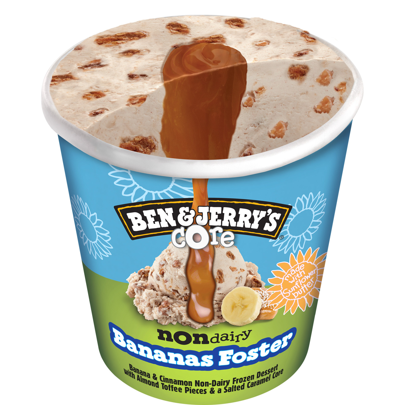 Ben & Jerry's NonDairy Bananas Foster Core Ice Cream Pint NTUC FairPrice