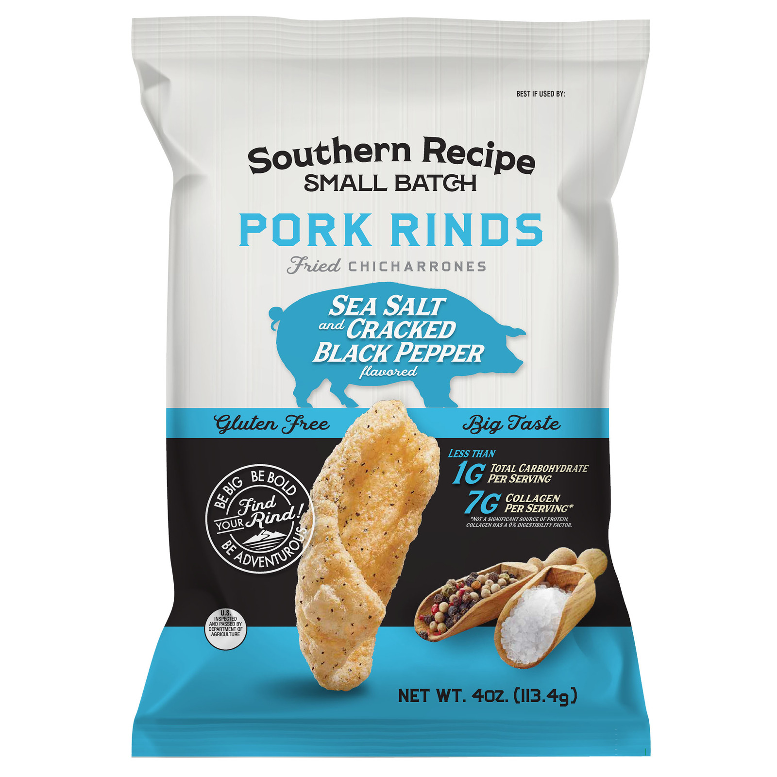 Southern Recipe Sea Salt Cracked Black Pepper Pork Rinds NTUC FairPrice