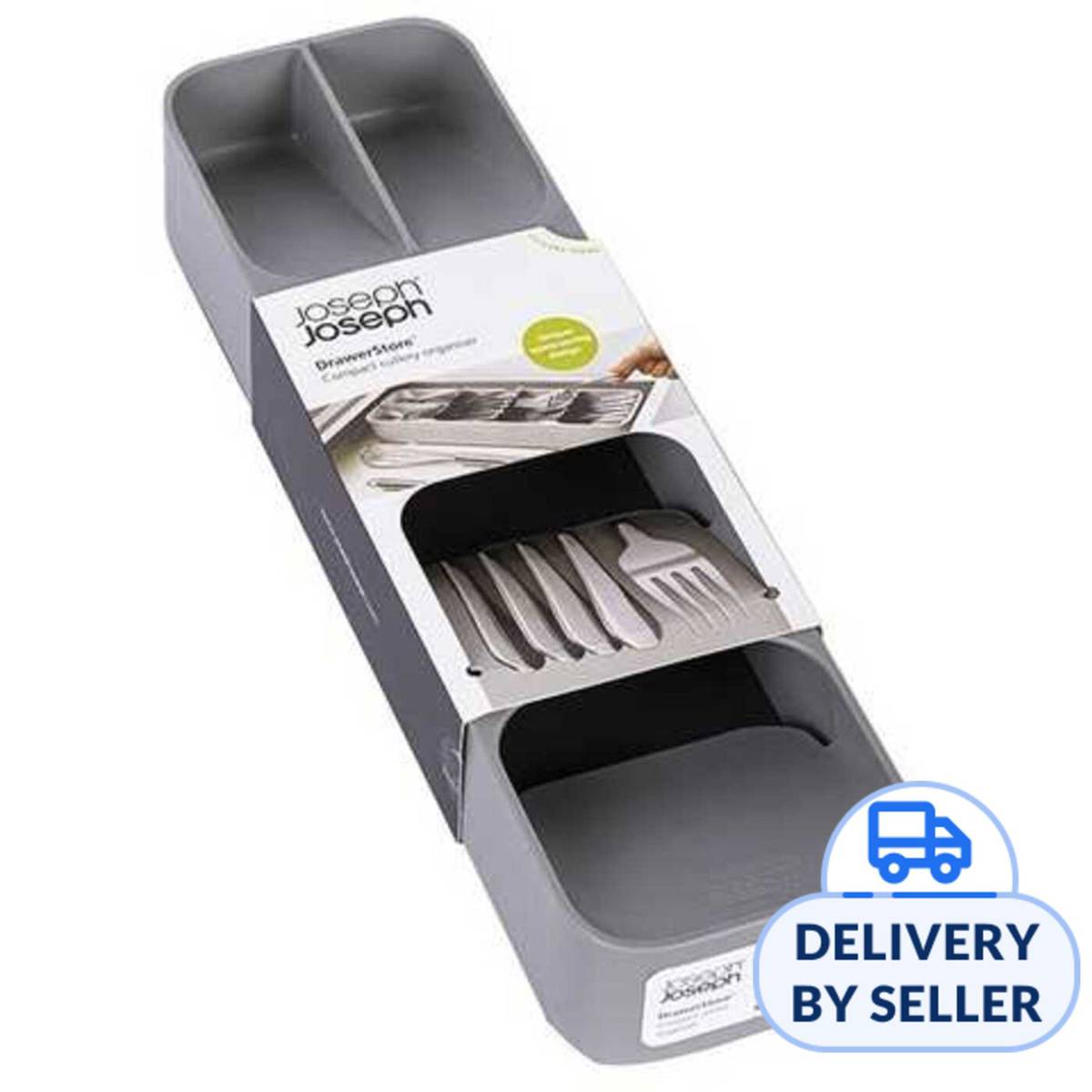 Joseph Joseph DrawerStore Compact Cutlery organiserGrey NTUC FairPrice