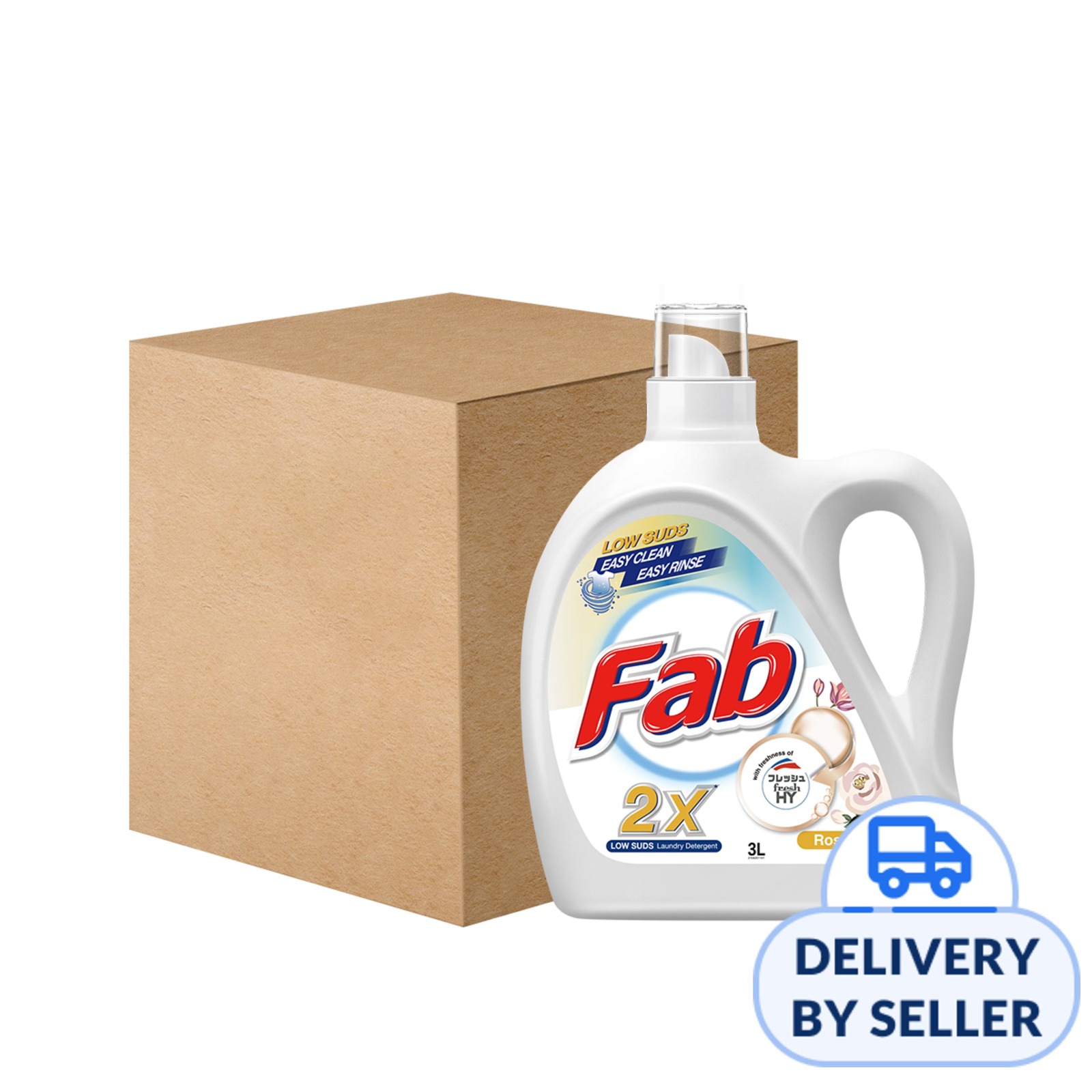 [Carton] Fab 2X LOW SUDS Laundry Detergent - Rose | NTUC FairPrice