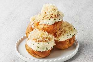 Choux Puffs with Aged Gouda and Truffle Cream