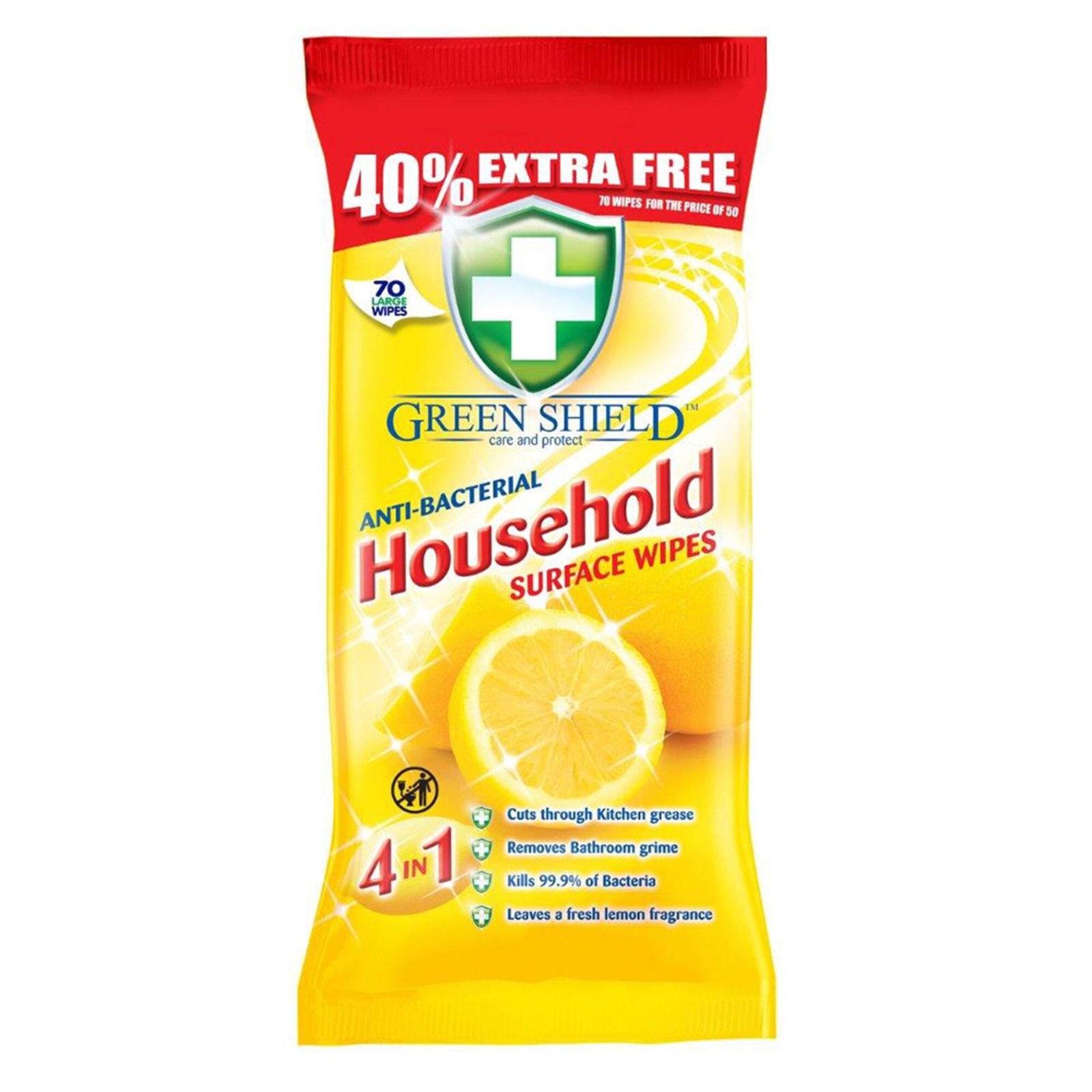 Greenshield AntiBacterial Household Surface Wipes 70'S NTUC FairPrice