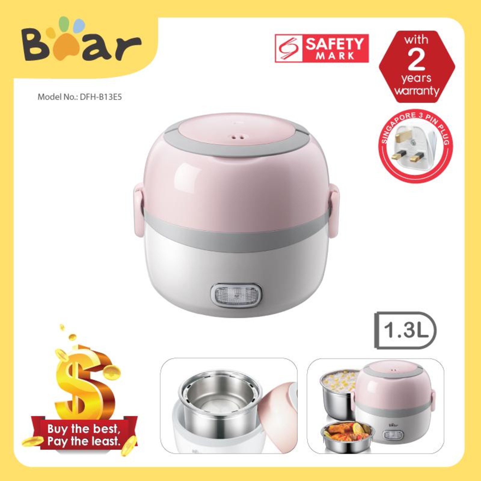 Bear Electric Lunch Box DFHB13E5 NTUC FairPrice