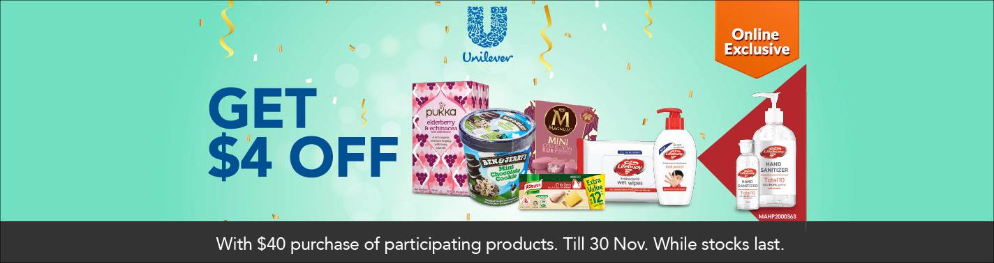 FairPrice On S$4 off Unilever