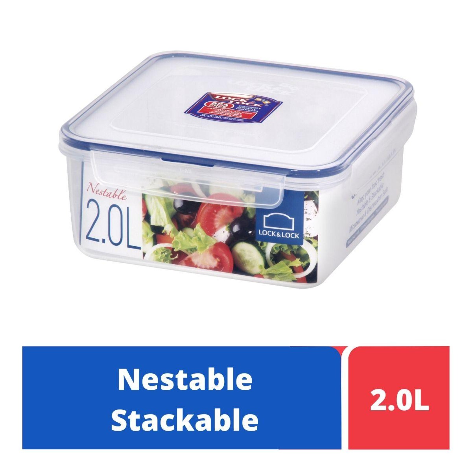 LOCK&LOCK Nestable Square Food Container 2.0L NTUC FairPrice