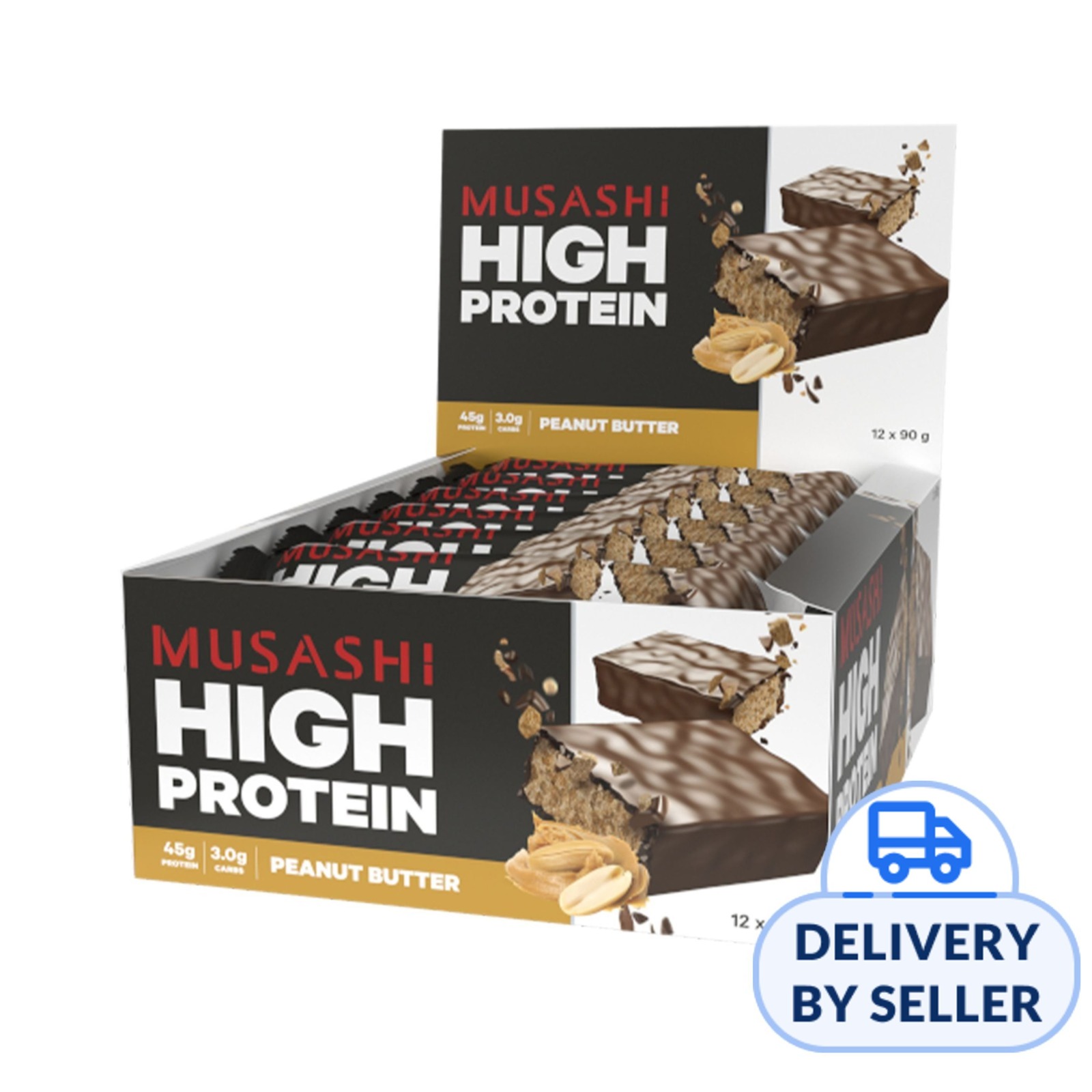Musashi High Protein Bar Peanut Butter 90g (Box of 12) NTUC FairPrice