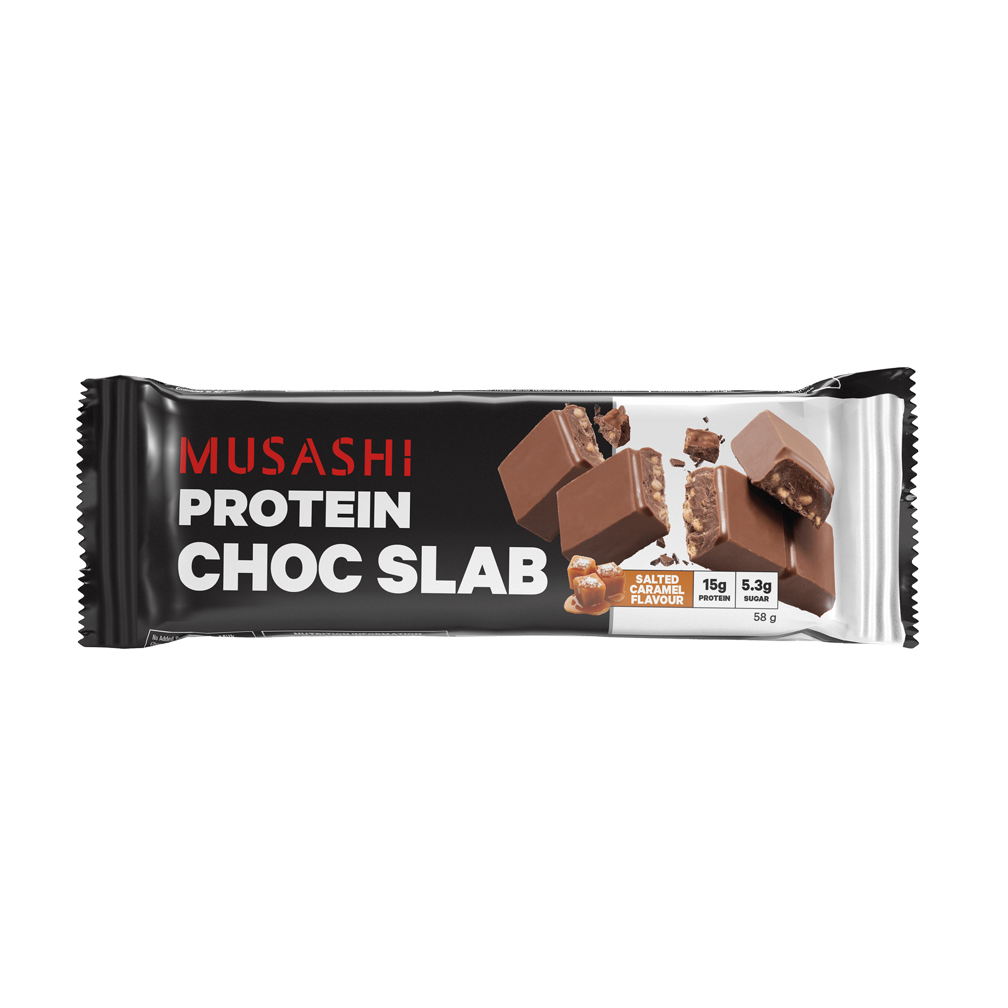 Musashi Protein Slab Bar Choc Salted Caramel 58g NTUC FairPrice